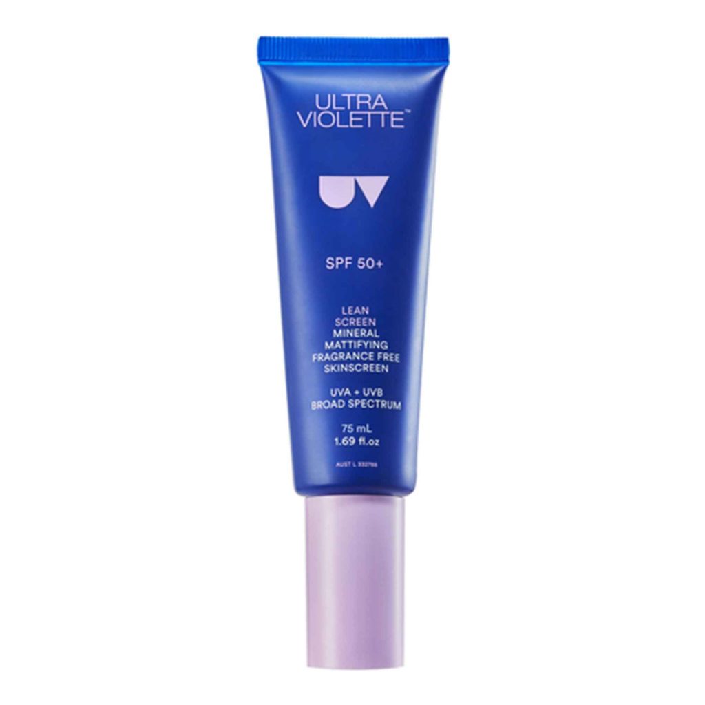 For sensitive and oily skin types: Ultra Violette, Lean Screen Mineral Mattifying Fragrance Free Skin Screen ($49)