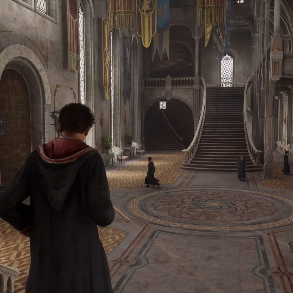 Exploring the castle in Hogwarts Legacy.