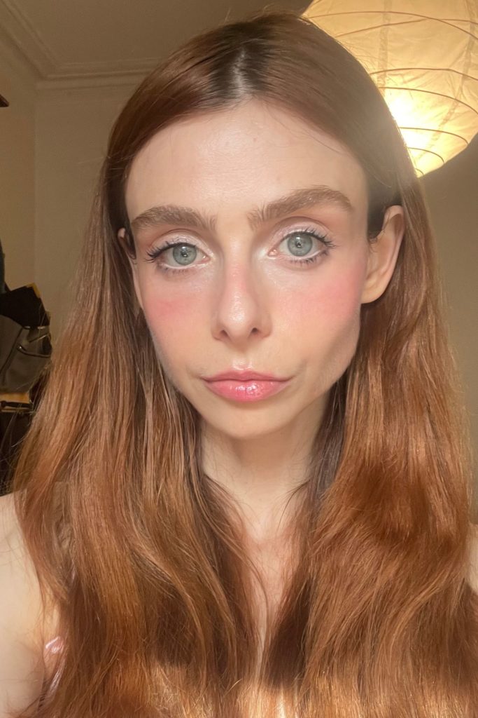 Ruby Feneley, trying the cold girl makeup tiktok trend, eye makeup.