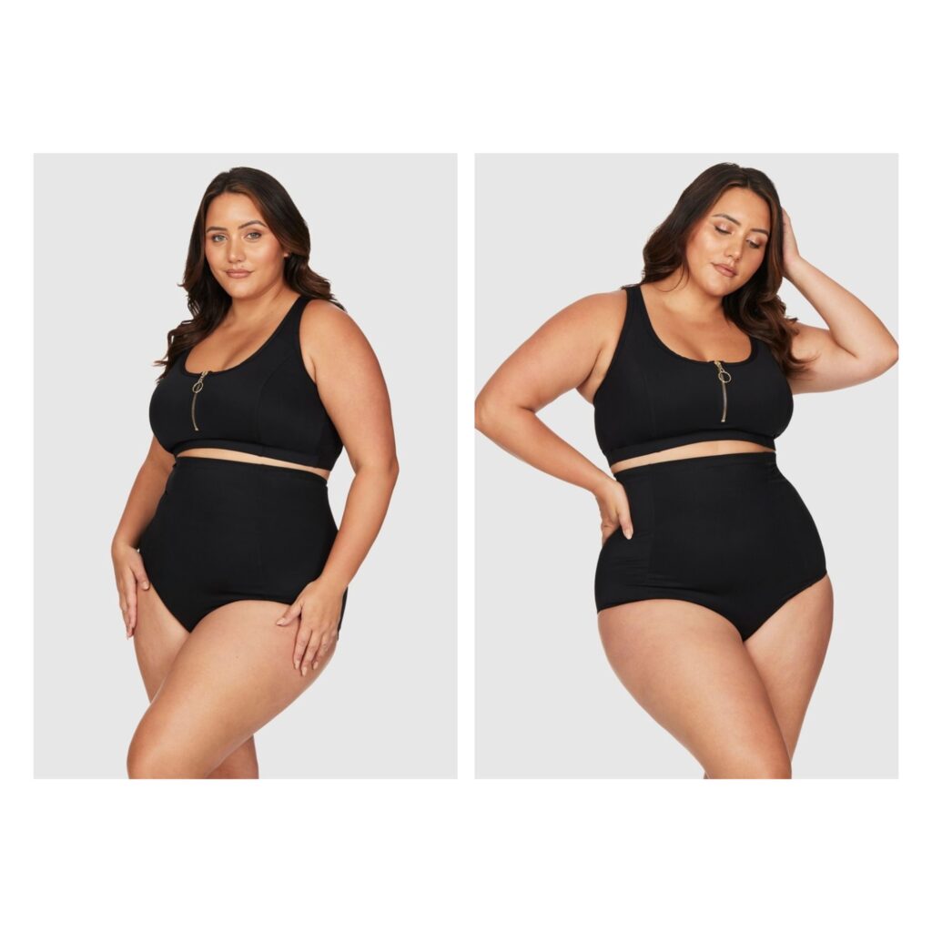 ARTESANDS Michelangelo Extra High Waisted Swim Pant & Sculpt Black Fuseli Bikini Top- plus sized swimwear