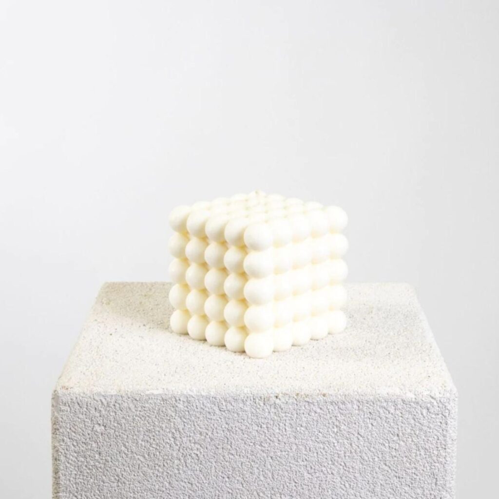 NO. 125 BUBBLE JUMBO CUBE SCULPTURAL SOY WAX CANDLE